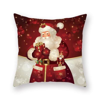 China Anti-bacteria Wholesale Santa Claus Pillow Case Christmas Cushion Covers Decorative Home for sale