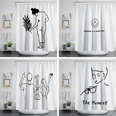 China Liba Fabric Bathroom Shower Curtain Simple Sustainable 72