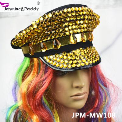 China Glitter Acrylic Diamond Hat Party Brazilian Carnival Festival Sequin Hat for sale