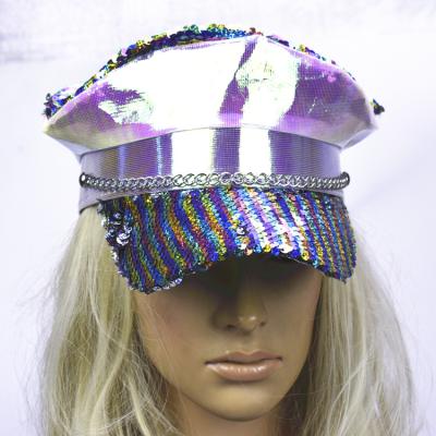 China Glitter Carnival Dazzle Sequins Hats Colorful Serving Hat Customized Products For Festivals for sale