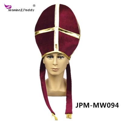 China Bishop Crown Hat Pontiff Hat Roman Catholic Priest Pope Hat Customization Party Use Party and Festival Products for sale