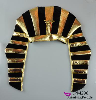 China Plush Egyptian Party Hat Gold&Black Pharaoh Hat for sale