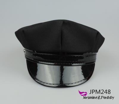 China Policeman Octagonal Hat Character Black Hats Police Uniform Hat for sale