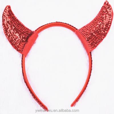 China High Quality Red Halloween Glitter Devil Horns Headband Horn Headband for sale