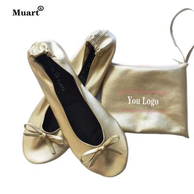 China Beautiful of shoes and soft handmade flat leather fold up flat ballet shoes for sale