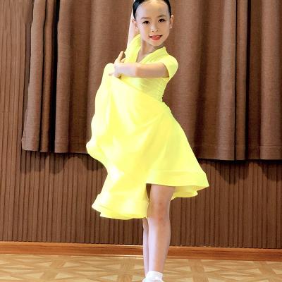 China Dresses Stand Up Competition Latin Latin Skirt Dress Ballroom Girls Child Dance Dresses for sale