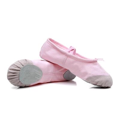 China Breathable Comfortable Professional Canvas Cotton Ballet Dance Shoes Split Sole Dance Shoes Women Girls Ballet Shoes for sale