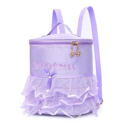 China Custom Cute Anti-theft Pink Girl Travel Fleece Girls Dance Gym Sports Bag Dance Fleece Pink Ballet Bags for sale