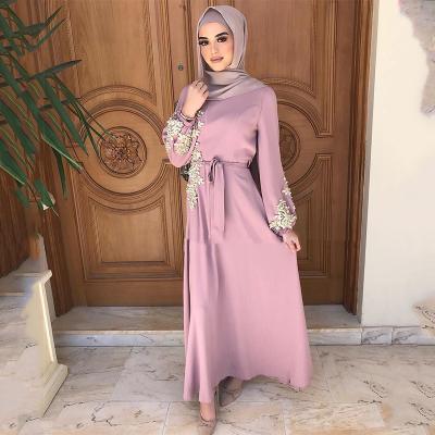 China Sequin material fashion design lace abaya women shinning muslim skirts daily wear excellent quality for sale