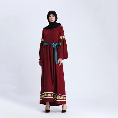 China Simple Islamic Muslim Abaya Kaftan Long Basic Fashion Waist Skirt Long Wear Dresses Muslim Daily Free Clothing for sale