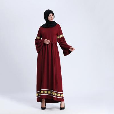 China Daily Inner Skirt Women Maxi Dress Long Sleeve Maxi Long Wear Dress Embroider Abaya for sale