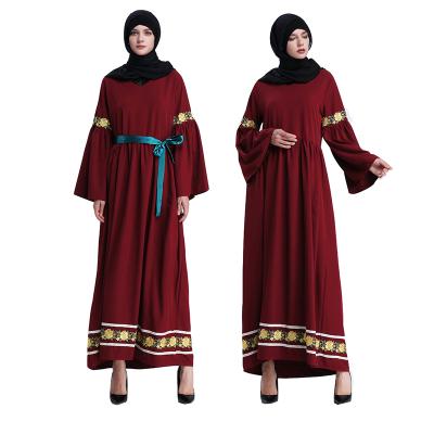 China Winter Wear Women Muslim Long Sleeve Dress Daily Casual Slim Fit Inner Base Dress Muslim Long Sleeve Dress for sale