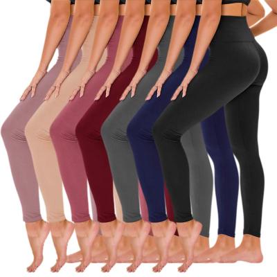 China Women's Buttery Soft Tight Fitness High Waist Breathable 23 Colors Black Yoga Gaiters For Women for sale