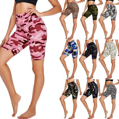 China Custom High Waisted Fitness Compression Shorts Waistband Fabrics Biker Shorts Women Breathable QUICK DRY Workout Women for sale