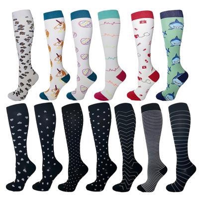 China Amazon Sporty Hot New Arrival Designs Custom Logo Nurse Compression Socks High Knee Socks For Women Men for sale