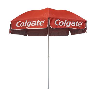 China Custom Customized Special Logo Printing Beach Umbrella With Palstic Base Sunshade Umbrella for sale