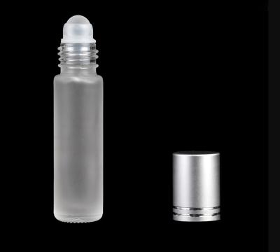 China Wholesale 3ml 5ml 10ml Personal Care Frosted Clear Metal Roll On Glass Essential Oil Bottle For Perfume for sale