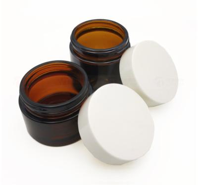 China 5g 10g 20g 30g 50g 60g 100g Cosmetic Glass Jar Cream Amber Glass Jar For Cream for sale