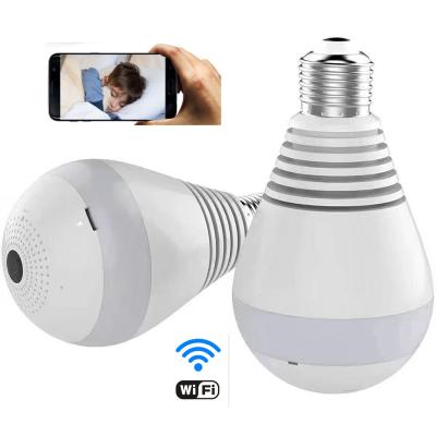 China NIGHT VISION wireless APP control V380 2MP 5MP wifi fisheye lamp bulb motion detection security camera for sale