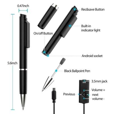 China Portable Digital Activated Mini Pen Dictaphone Audio Voice Recorder with USB Disk Memory Function 350mah for sale