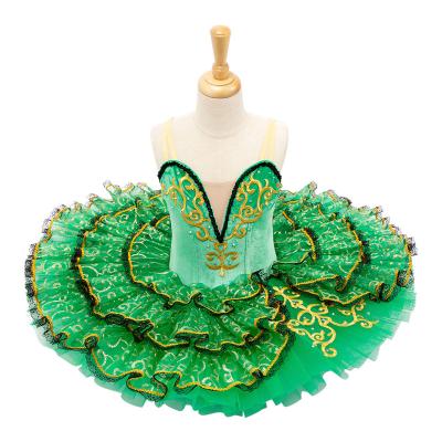 China Professionals Wholesale Child Practice Ballet Tutu Skirt Breathable Green Red Green Ballet Tutu Cheap for sale