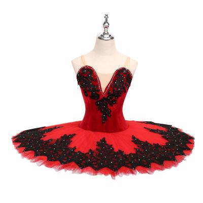 China High Quality Professional Wear Kids Costume Dance Dresses Performance Dresses Red Black Ballet Tutu For Girls for sale