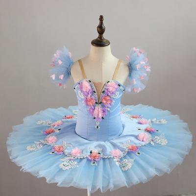 China Flower pattern decoration pink ballet dance dress children ballet dress tutus for sale