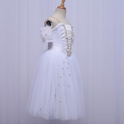 China Dress Up Edance Girls White Romantic Ballet Dress Women Dance Costume Performance Ballet Tutu Skirt for sale