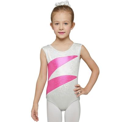 China Custom Size Gymnastics Competition Dancer Tights Girls Sleeveless Training Soft And Comfortable For Girls for sale