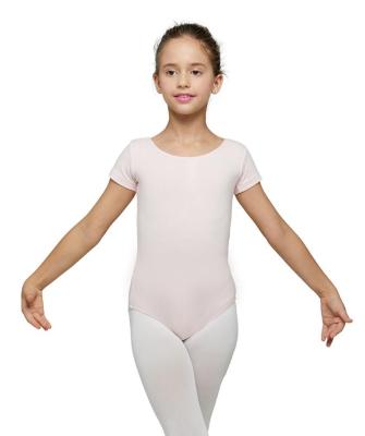 China Dancer Tights Wholesale Short Sleeve Gymnastics Training Dance Pink Girls Ballet Dancer Tights Kids Ballet Dancer Tights Ballet for sale