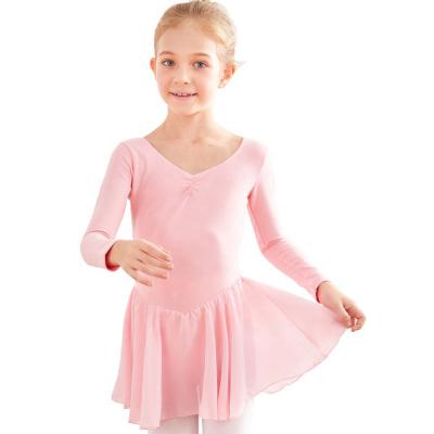 China Dancer Tights With Skirt Performance Long Sleeve Cotton Dancer Tights Chiffon Skirt Hot Selling Ballet Dresses For Girls Ballet Dress Ballet for sale