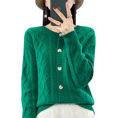 China Autumn and winter new breathable sweater twisted cashmere sweater cardigan knitted 100% wool coat on the basis of the trend for sale