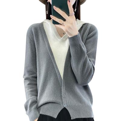 China New breathable cashmere sweater in the autumn and winter female Korean version of the color cashmere knitted sweater hoodie customization for sale