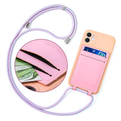 China Crusader - Universal Body Shine Necklace PU Card Holder For iPhone 13 Pro for sale