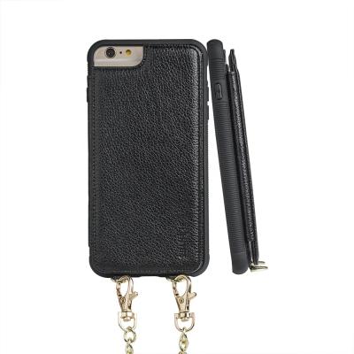 China Fashionable For iPhone 6/6plus/7/7plus/8/X/Xr/Xs Max Flip Leather Cross - Body Cell Phone Case With Shoulder Strap for sale