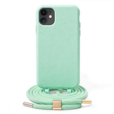 China Who respects the environment; Easy Nature Friendly Sample In Stock 100% Biodegradable Necklace Phone Case For iPhone Series iPhone 11 and iPhone 12 for sale