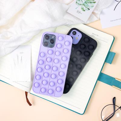 China With 2021 New Arrival Silicone TPU Stress Release Air Bubble Phone Case Toy Case For Apple for sale