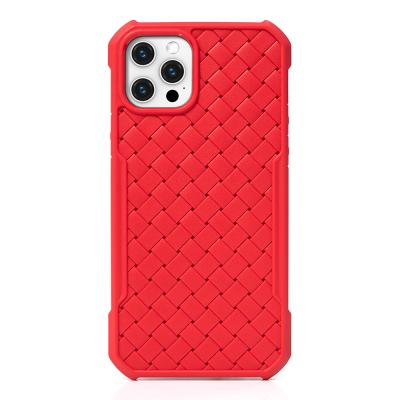 China Factory Price Fashionable Hot Selling Soft Woven Pattern TPU Phone Case For Iphone 12 pro Max Case for sale