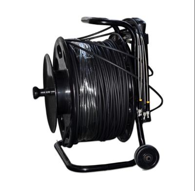 China Telecommunication Car Winding Reel Single-Core Dual-Core Fiber Optic Cable TPU Portable Mobile Winding Armored Fiber Optic Cable for sale