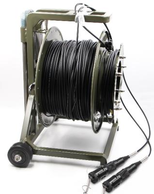 China Portable Military Telecommunication Trolley Tactical Telecom Fiber Optic Cable Reel with Back Belt for sale