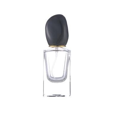 China 30ml 50ml 100ml Luxury Shape Refillable Flat Rectangular Round Clear Frosted Glass Perfume Bottle With Pump Sprayer Cap for sale