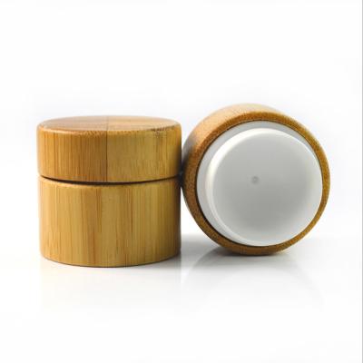 China BEAUTY Nature Bamboo Cosmetic Packaging 10g 15g 30g 50g 100g Empty Recycle Face Eye Cream Powder Jar Bamboo Lid Cosmetic Container for sale