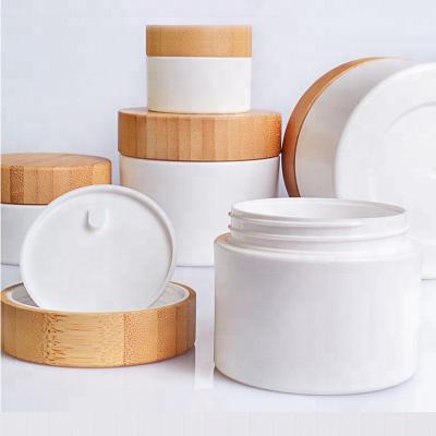 China Eco-friendly Material Round Original Bamboo Jar For Skin Care Cream Full Cover Cream Bamboo Container For Hair Wax/Body Butter Scrub/Facial Creams for sale