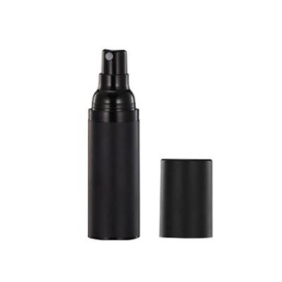 China Matte Black Airless Spray 15ml 50ml 30ml Airless Pump Bottle Cosmetic Skin Care Cosmetic Packaging Hand Cream Stock Bottle For Lotion for sale