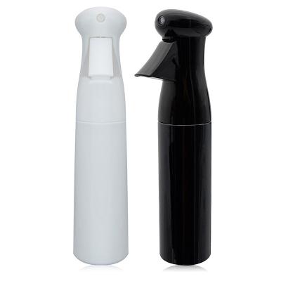 China Hair Salon Cosmetic Round Head Sprayer Bottle 280ml 300ml Plastic Continuous Refillable Fine Mist Trigger Squirt Bottle for sale