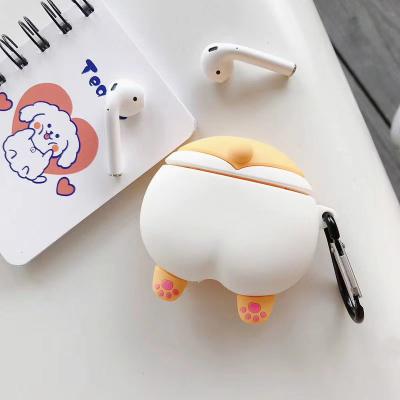 China For cute earphone cat butt shape earphone case with hook for airpods for sale