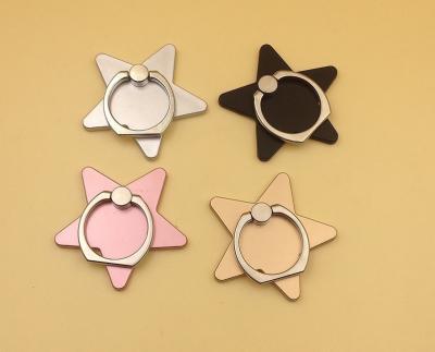 China Universal 360 Degree Zinc Alloy Star Shape Custom Logo Round Phone Zinc Alloy Finger Ring Stands Bracket for sale