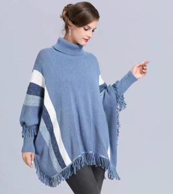 China 2022 New Autumn Winter Breathable Aesthetic Knit Tops Custom Made Turtle Neck Turtle Stripe Women Sweater Fashion Oversized Pullover Sweaters for sale