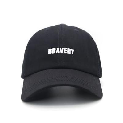 China Baseball Cap JOINT DAD-Hat Embroidery BRAVERY Cotton Trucker Hat Gorras Unisex Black Washed Black for sale