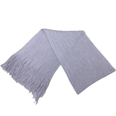 China Shiny Scarf Smoky Gray Scarf in Beautiful Solid Colors Knitted Pure Color Long Scarves Women's Shawl Winter Warm Scarf for sale